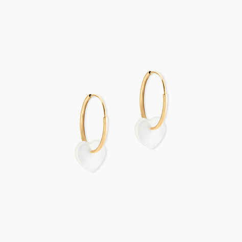 Creoles Or Jaune Vicenze Nacre - Boucles d'oreilles cr&eacute;oles Enfant | Histoire d&rsquo;Or