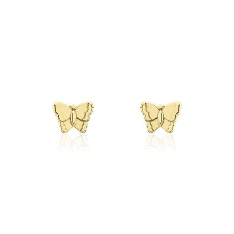 Boucles D'oreilles Puces Bartholomée Papillon Or Jaune - Clous d'oreilles Femme | Histoire d’Or