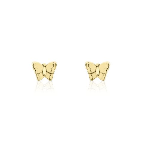 Boucles D'oreilles Puces Bartholomée Papillon Or Jaune - Clous d'oreilles Femme | Histoire d’Or