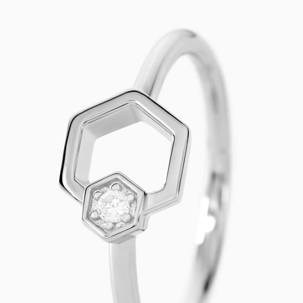 Bague Bee Good Argent Blanc Oxyde De Zirconium - Bagues avec pierre Femme | Histoire d’Or