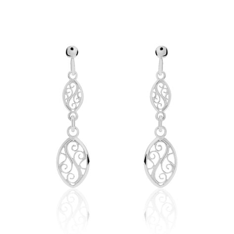 Boucles D'oreilles Pendantes Mahee Argent Blanc - Boucles d'oreilles fantaisie Femme | Histoire d’Or