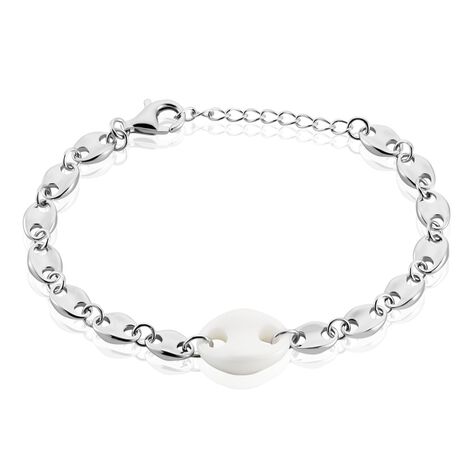 Bracelet Ashoka Argent Blanc Céramique - Bracelets Femme | Histoire d’Or