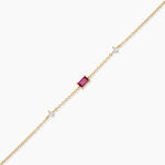 Bracelet Joaneder Argent Dor&eacute; A L'Or 750/1000 Rhodolite Oxyde De Zirconium - Bracelets Pierre Femme | Histoire d&rsquo;Or