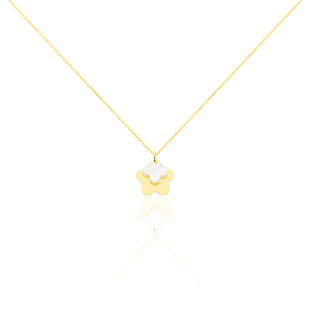 collier cleomelia fleur or jaune