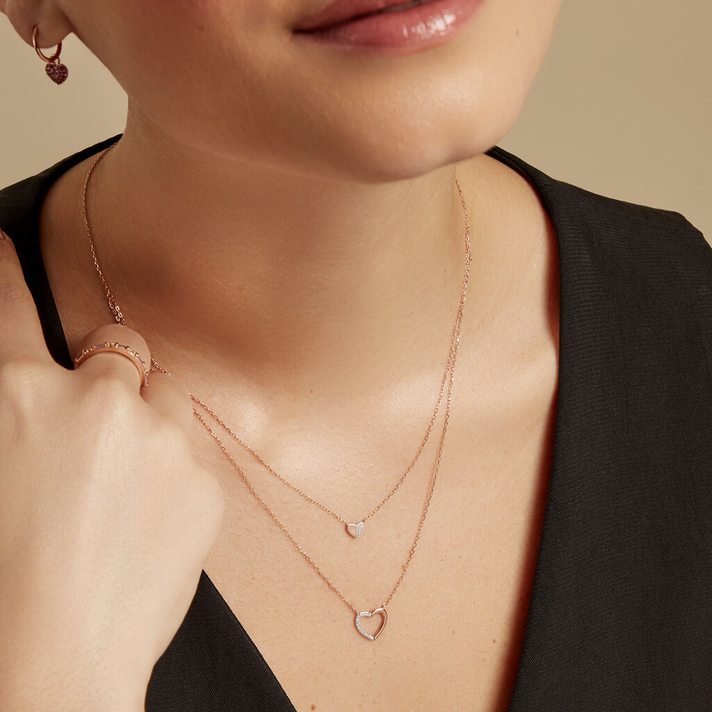 Collier Emilia Or Rose Diamant - Colliers doubles et triples chaînes Femme | Histoire d’Or