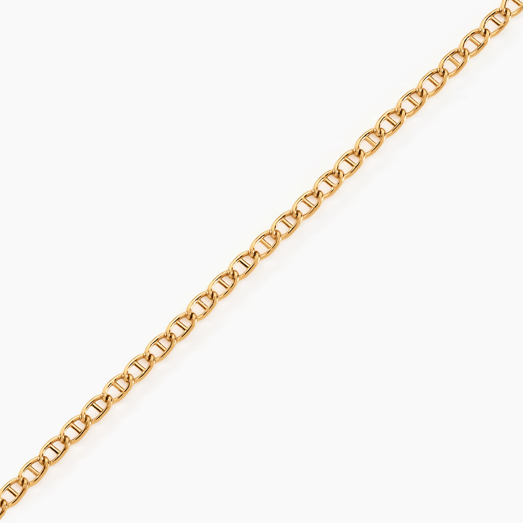 Bracelet Capucin Or Jaune Maille Marine Plate - Bracelets chaîne Femme | Histoire d’Or