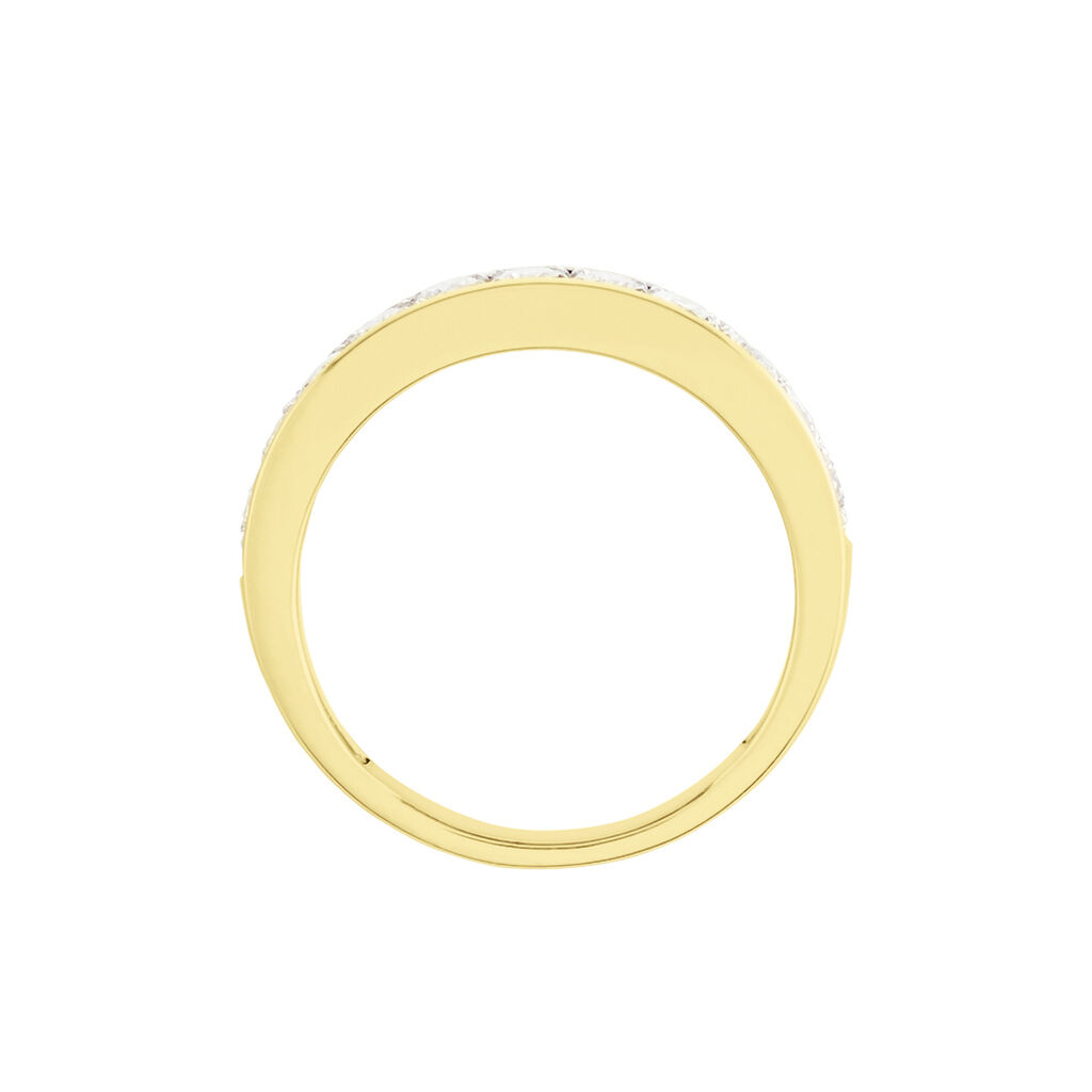 Demi-alliance Or Jaune Valentine Diamants Synthetique - Bijoux Femme | Histoire d&rsquo;Or