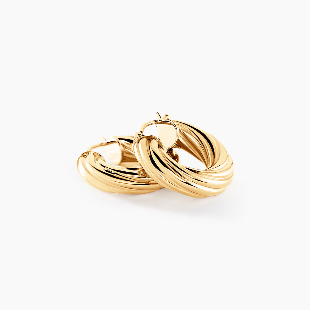 Créoles Thiago Or Jaune - Boucles d'oreilles créoles Femme | Histoire d’Or