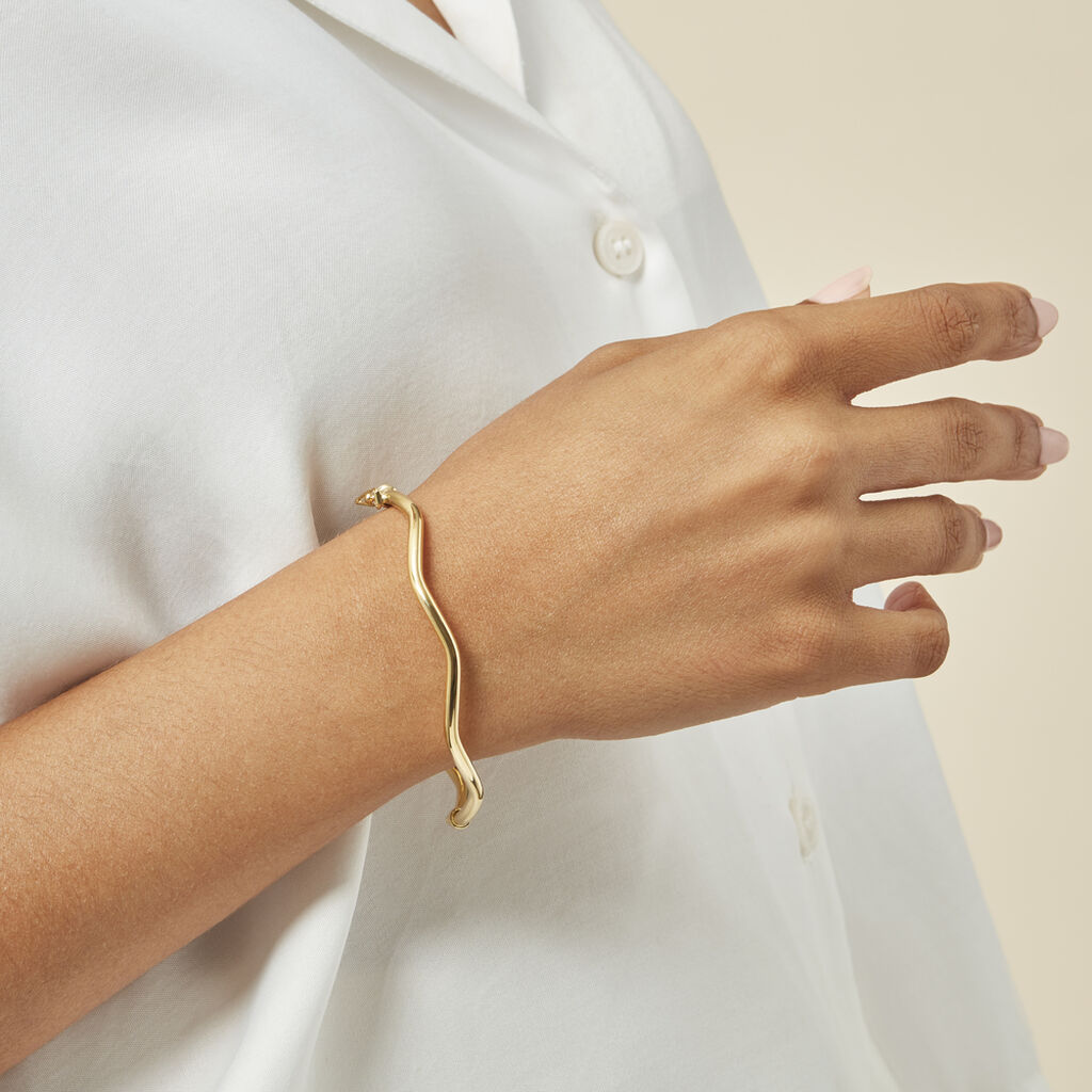 Bracelet Jonc Jennie Ondule Or Jaune - Bracelets joncs Femme | Histoire d’Or