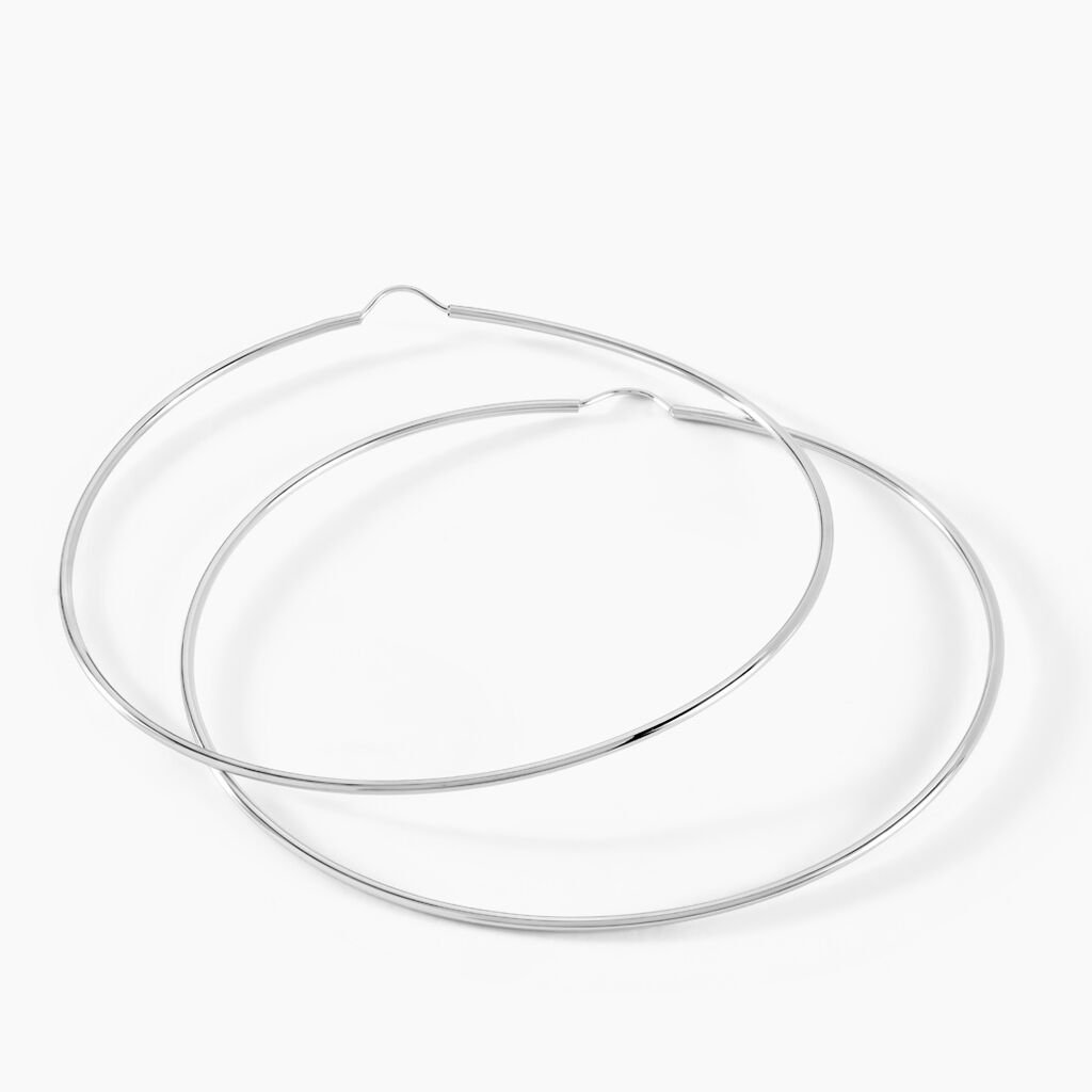 Créoles Dominae Or Blanc - Boucles d'oreilles créoles Femme | Histoire d’Or