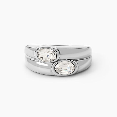 Bague Ivy Acier Blanc Cristal - Bagues avec pierre Femme | Histoire d&rsquo;Or