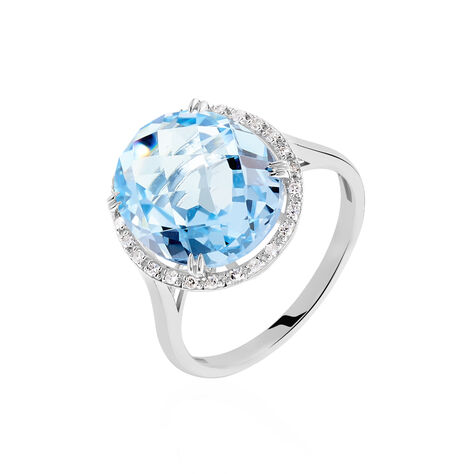 Bague Anna Or Blanc Topaze Et Oxyde De Zirconium - Bagues solitaires Femme | Histoire d&rsquo;Or
