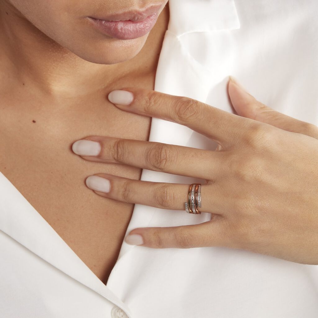 Bague Eleonore Or Tricolore Diamant - Bagues avec pierre Femme | Histoire d’Or