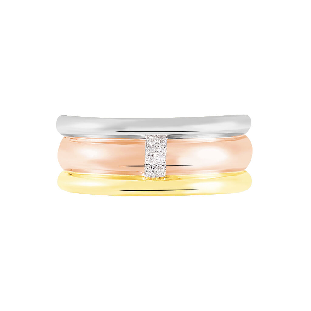 Bague Hajila Or Tricolore Diamant - Bagues avec pierre Femme | Histoire d’Or