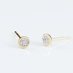 Boucles D'oreilles Puces Or Jaune Diamants - Clous d'oreilles Femme | Histoire d&rsquo;Or
