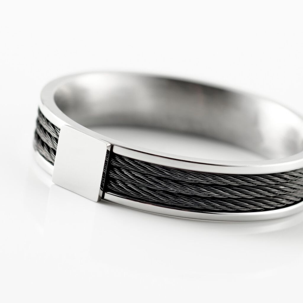 Bague Gaetane Acier Blanc - Bagues Homme | Histoire d’Or