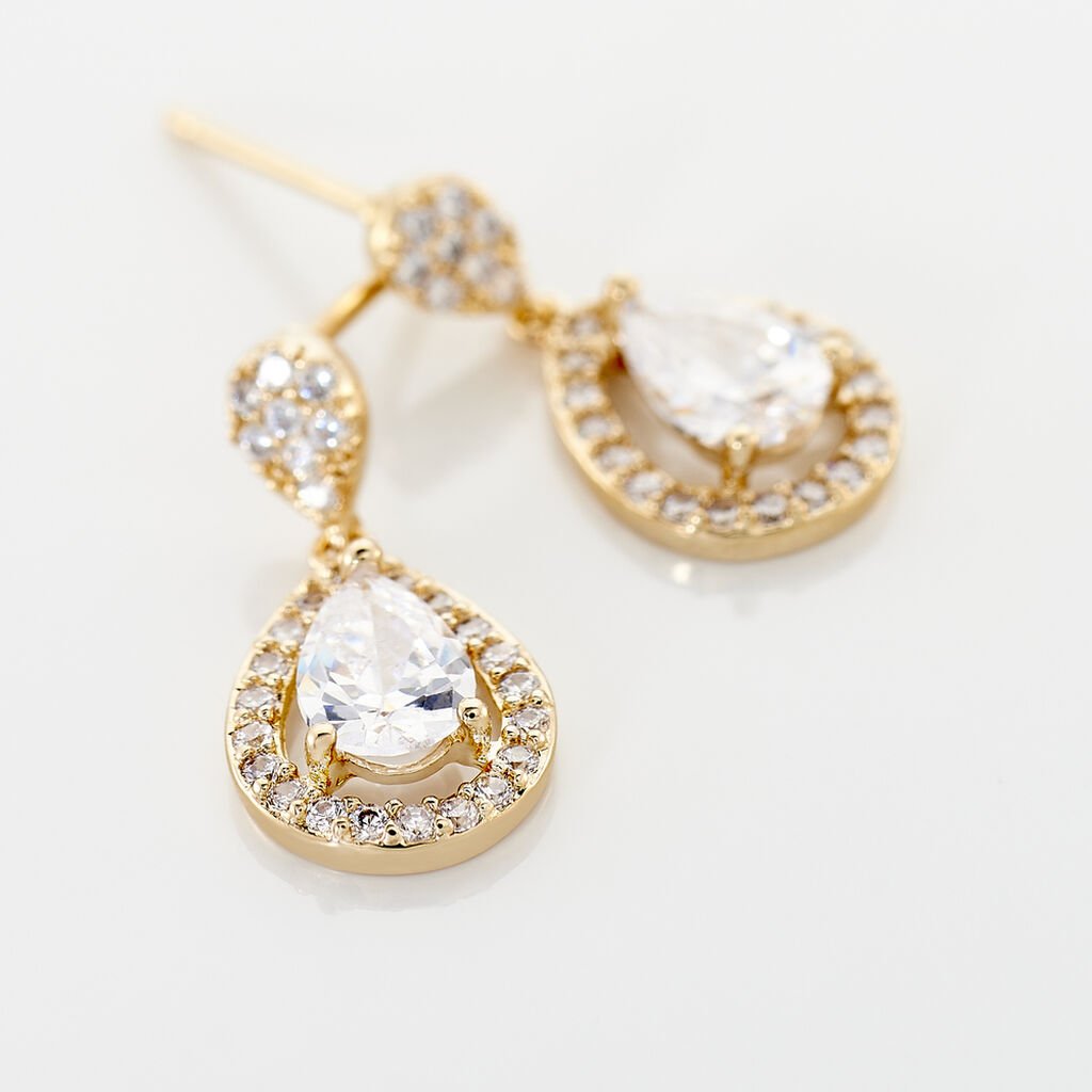 Boucles D'oreilles Pendantes Brigita Plaqué Or Jaune Oxyde - Boucles d'oreilles fantaisie Femme | Histoire d’Or