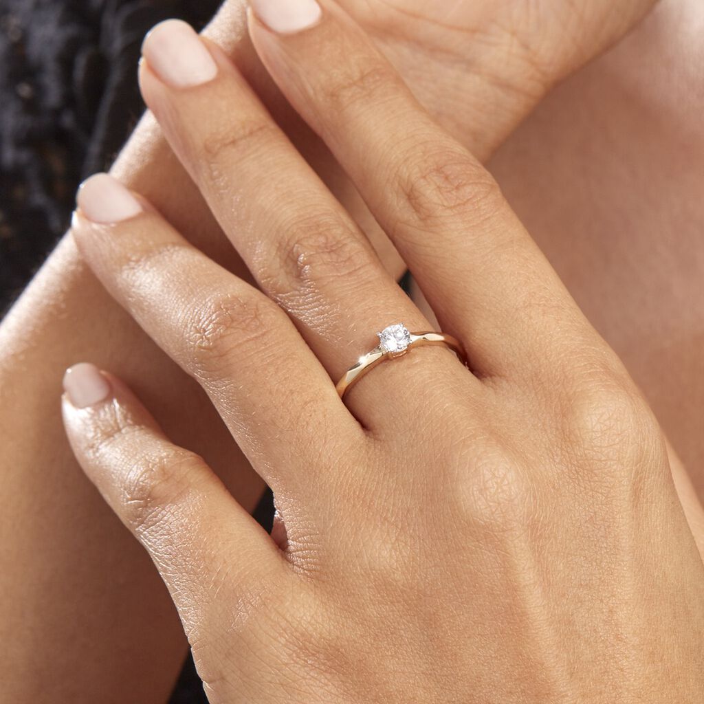 Bague Solitaire Maylis Or Jaune Oxyde De Zirconium - Bagues solitaires Femme | Histoire d’Or