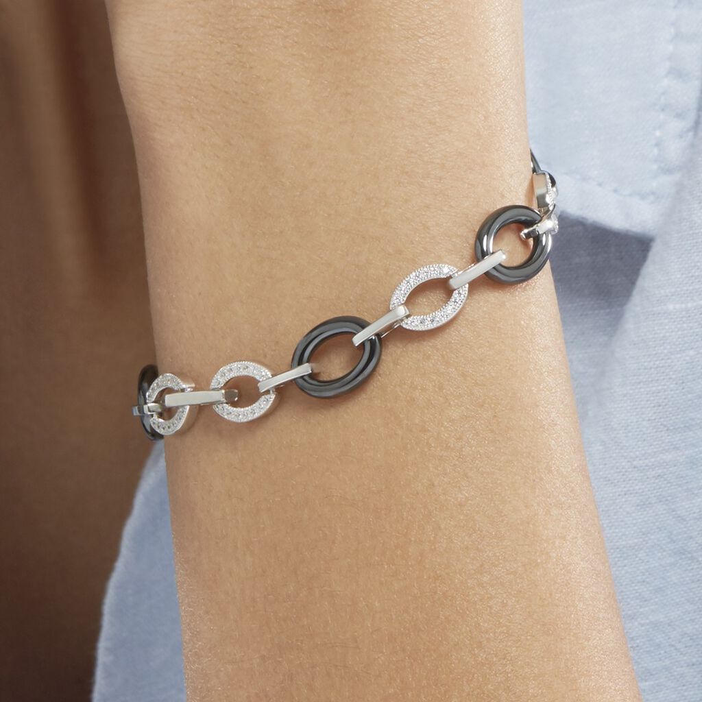 Bracelet Nowell Argent Blanc Oxyde De Zirconium Et Céramique - Bracelets Femme | Histoire d’Or