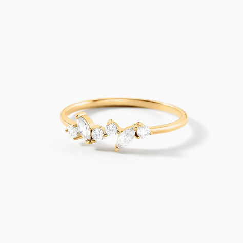 Bague Sparkle Or Jaune Oxyde De Zirconium - Bagues avec pierre Femme | Histoire d&rsquo;Or