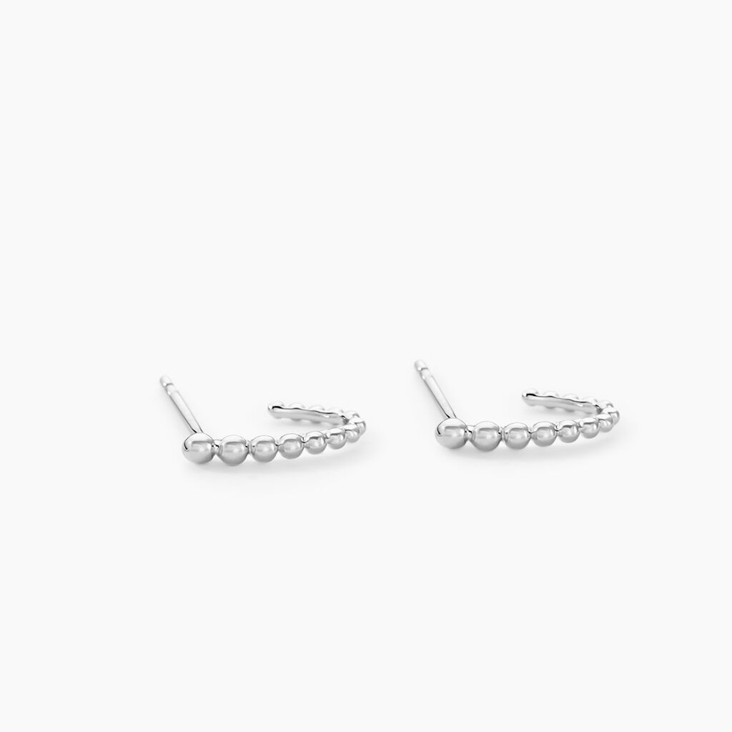 Créoles Louisette Argent Blanc - Boucles d'oreilles créoles Femme | Histoire d’Or