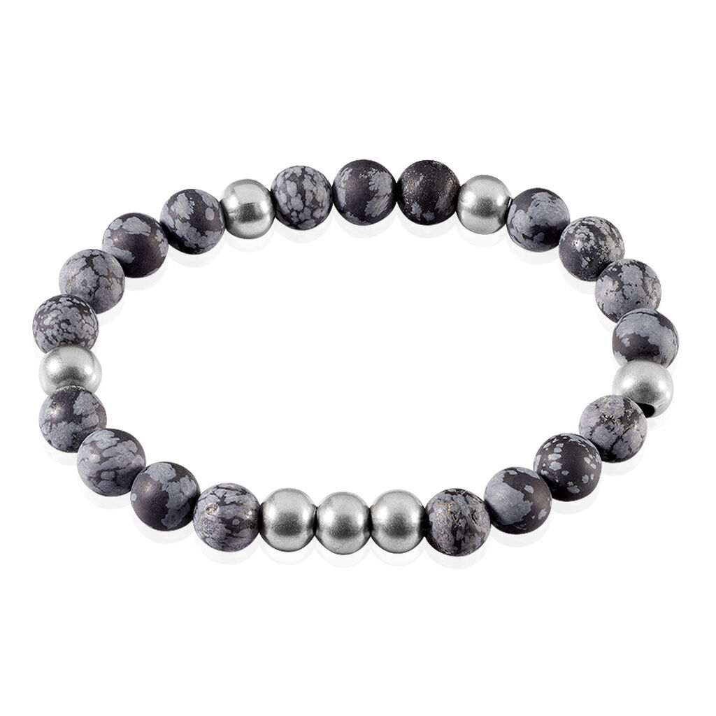 Bracelet Adonis Acier Blanc Pierre De Synthese - Bracelets fantaisie Homme | Histoire d’Or