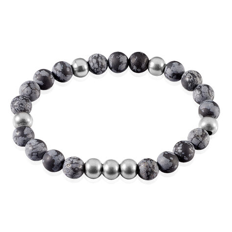 Bracelet Adonis Acier Blanc Pierre De Synthese - Bracelets fantaisie Homme | Histoire d’Or