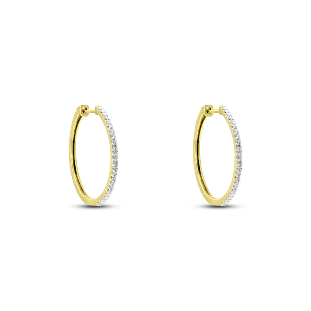 Creoles Or Jaune Aryanna Diamants - Boucles d'oreilles créoles Femme | Histoire d’Or