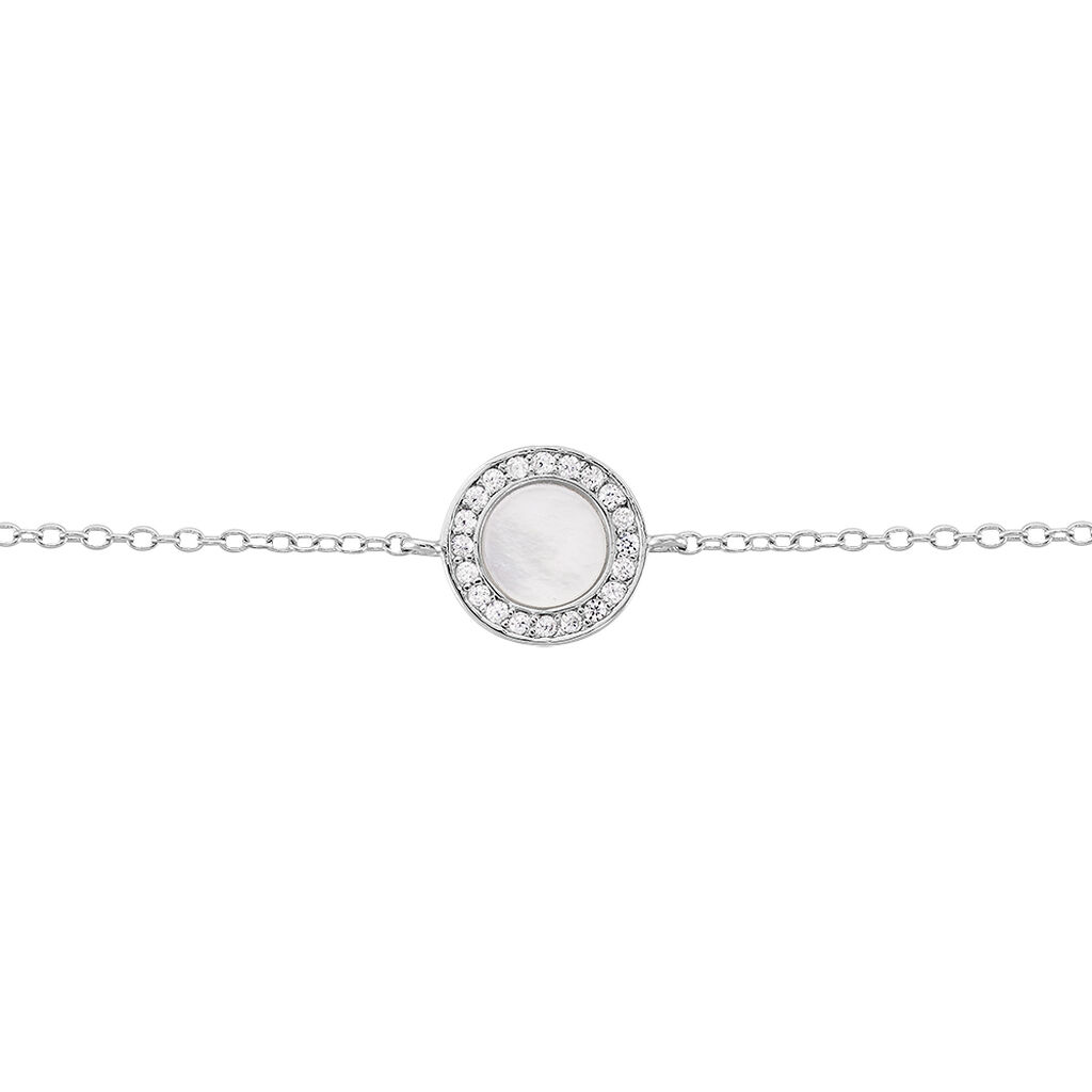Bracelet Nawala Argent Blanc Oxyde De Zirconium Et Nacre - Bracelets Femme | Histoire d’Or