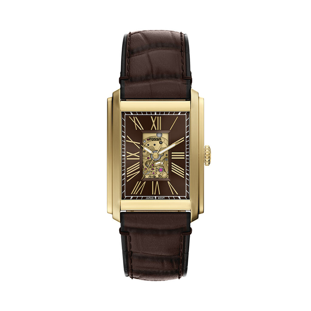 Montre Fossil Carraway Automatic Marron - F&ecirc;te des p&egrave;res Homme | Histoire d&rsquo;Or