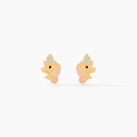 Boucles D'oreilles Puces Pegasus Or Jaune - Clous d'oreilles Enfant | Histoire d&rsquo;Or