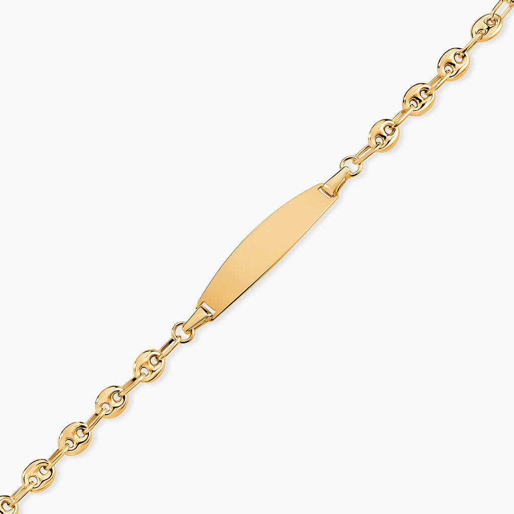 Bracelet Identit&eacute; Evin Maille Grain De Cafe Or Jaune - Bracelets Communion Enfant | Histoire d&rsquo;Or