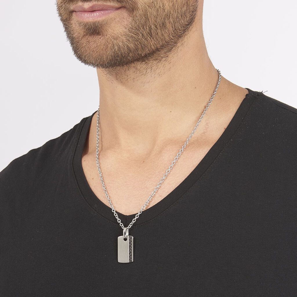 Collier Lovaina Acier Blanc - Colliers Homme | Histoire d&rsquo;Or