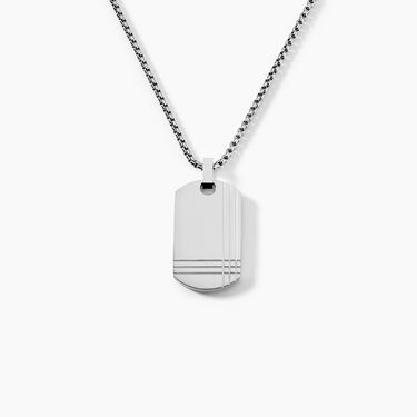 Collier Quadrillage Acier Blanc