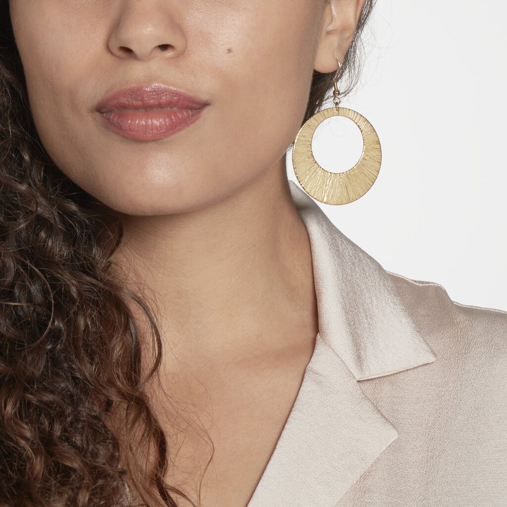 Boucles D'oreilles Pendantes Acier Doré Rohan - Boucles d'oreilles fantaisie Femme | Histoire d’Or