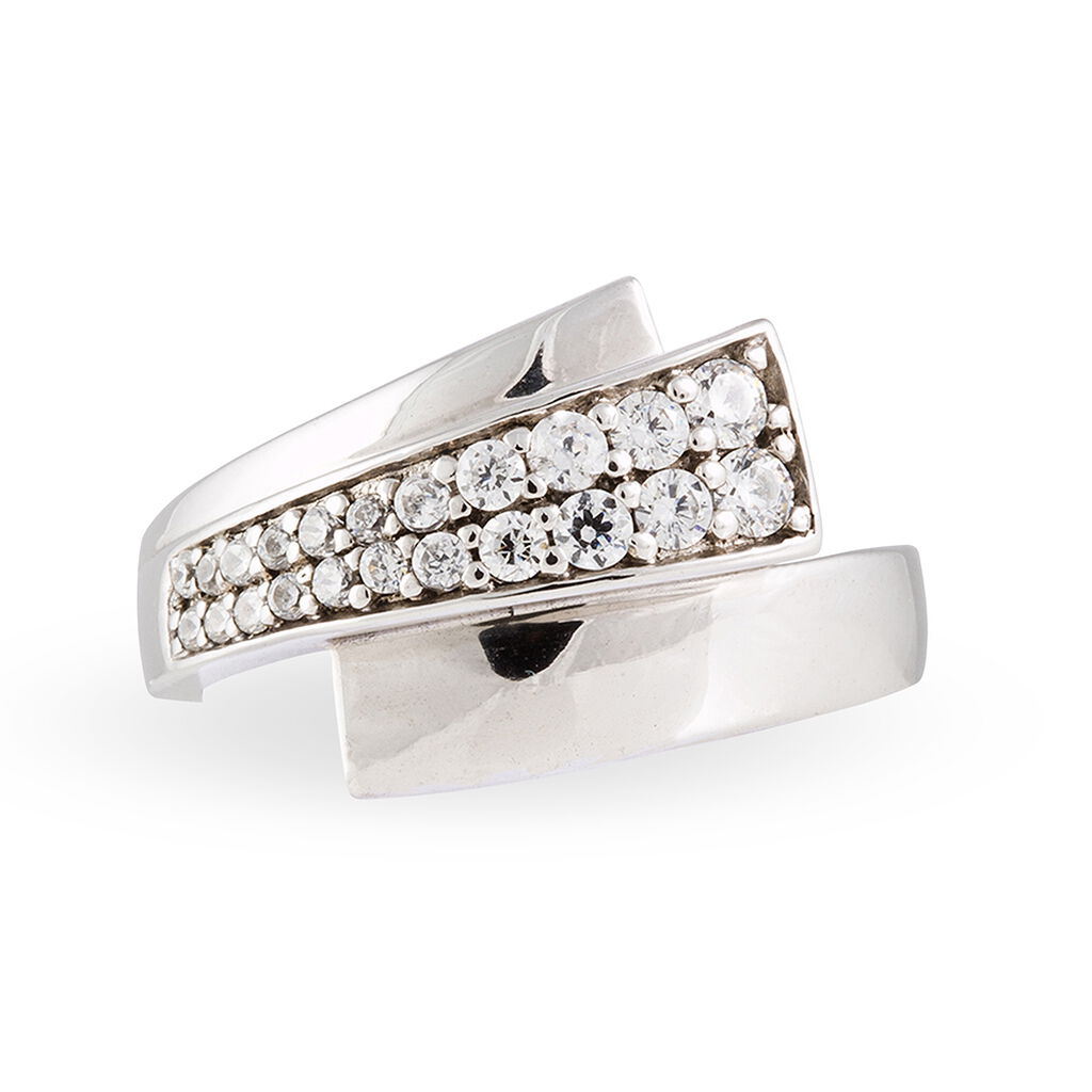 Bague Rabiye Argent Blanc Oxyde De Zirconium - Bagues avec pierre Femme | Histoire d’Or