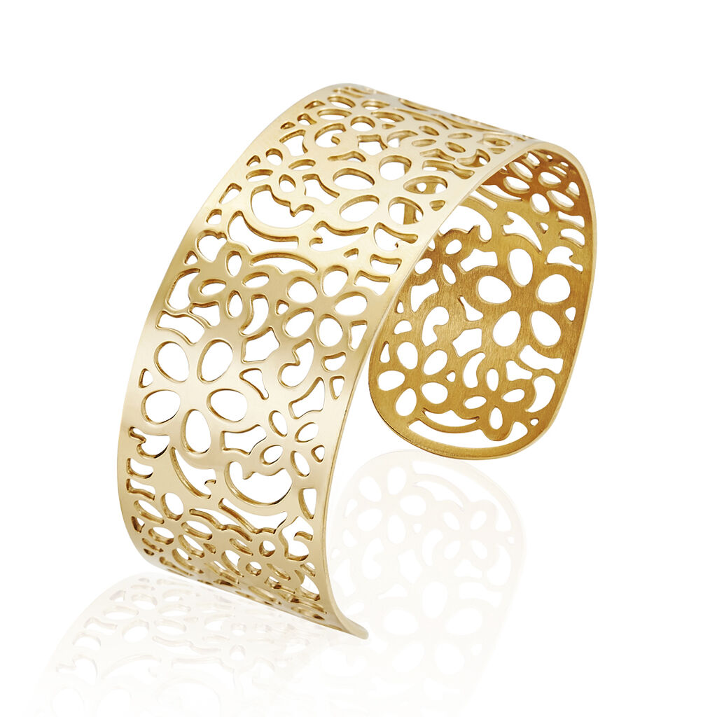 Bracelet Manchette Brenda Acier Jaune - Bracelets manchettes Femme | Histoire d&rsquo;Or