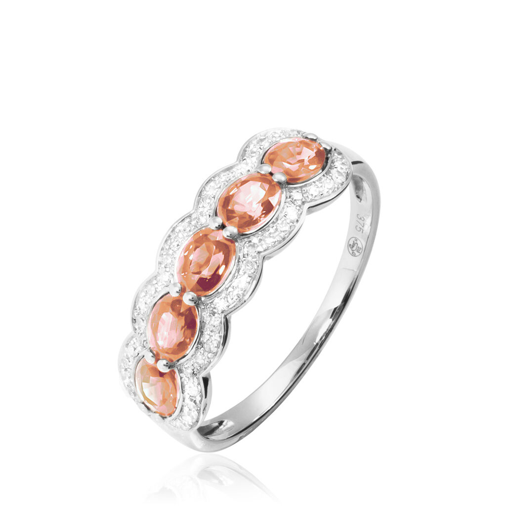 Bague Margaux Or Blanc Morganite Et Diamant - Bagues avec pierre Femme | Histoire d’Or