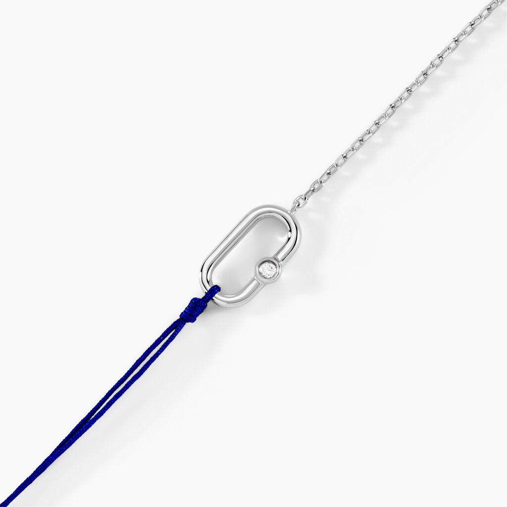 Bracelet Infini Pop Argent Blanc Oxyde De Zirconium - Bracelets cordon Femme | Histoire d’Or