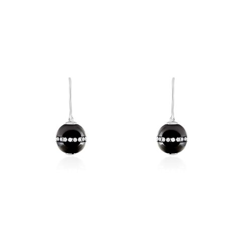 Boucles D'oreilles Pendantes Nina Cera Argent  Strass Et Céramique - Boucles d'oreilles fantaisie Femme | Histoire d’Or
