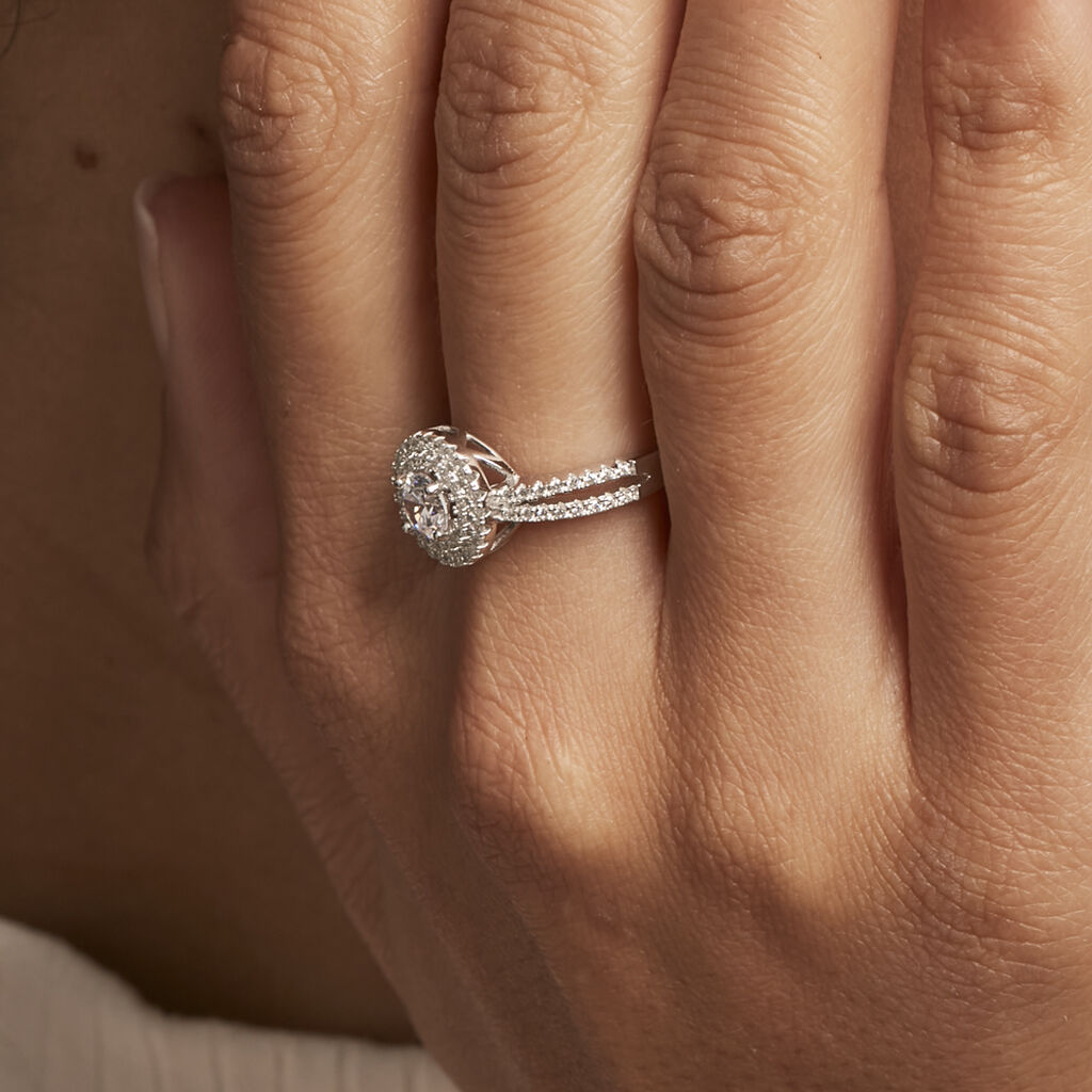 Bague Marie-felix Argent Blanc Oxyde De Zirconium - Bagues solitaires Femme | Histoire d’Or