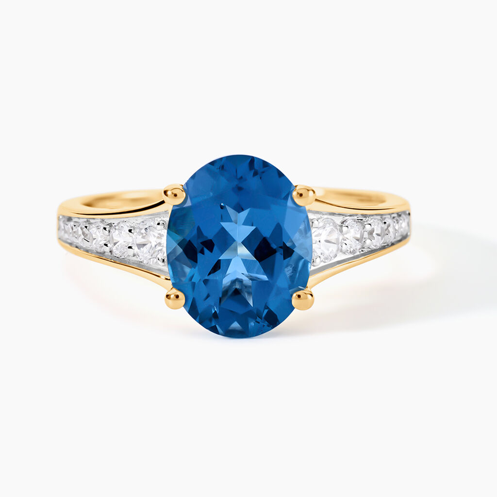 Bague Or Jaune Marie-camille Topaze Oxydes De Zirconium - Bagues solitaires Femme | Histoire d&rsquo;Or