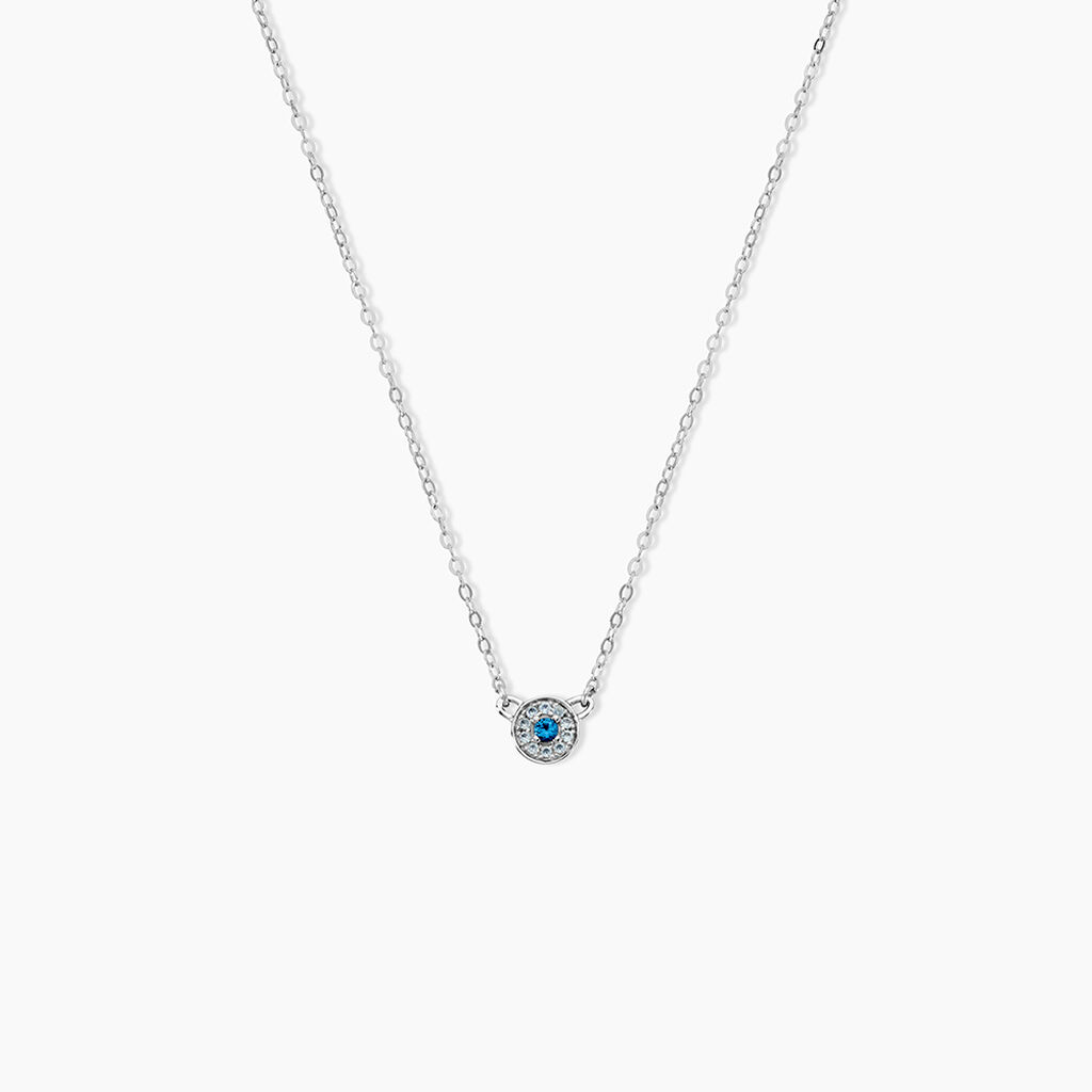 Collier Auxana Argent Blanc Oxyde De Zirconium - Colliers fantaisie Femme | Histoire d&rsquo;Or