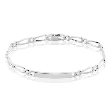 Bracelet Identit&eacute; Anilo Argent Blanc