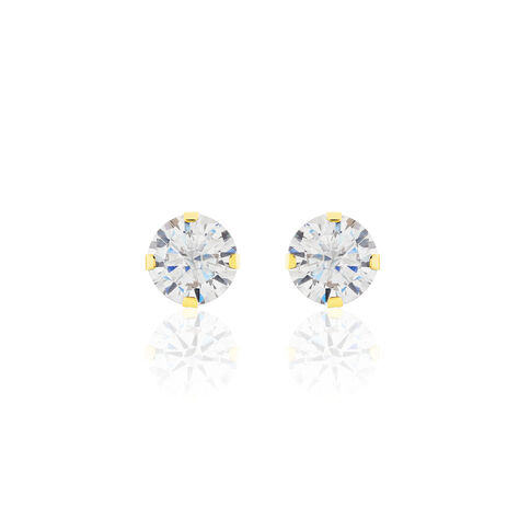 Boucles D'oreilles Puces Eddie Or Jaune Oxyde De Zirconium - Clous d'oreilles Femme | Histoire d’Or