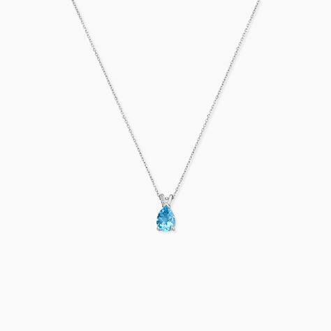 Collier Teresa Or Blanc Topaze Et Diamant - Colliers Femme | Histoire d&rsquo;Or