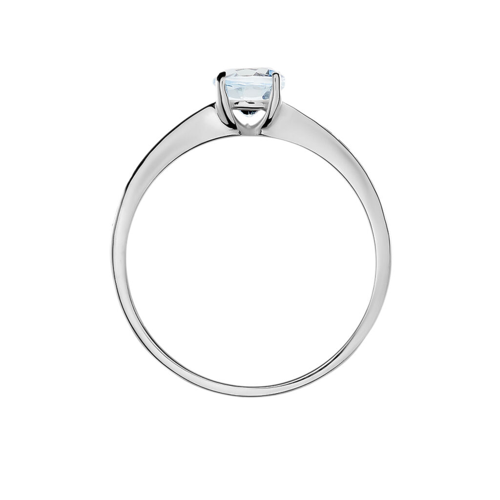 Bague Carrol Or Blanc Topaze Oxyde De Zirconium - Bagues solitaires Femme | Histoire d&rsquo;Or