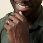 Bague Jourdan Echo Tungstene Tricolore Blanc / Rose / Noir - Bagues Homme | Histoire d&rsquo;Or