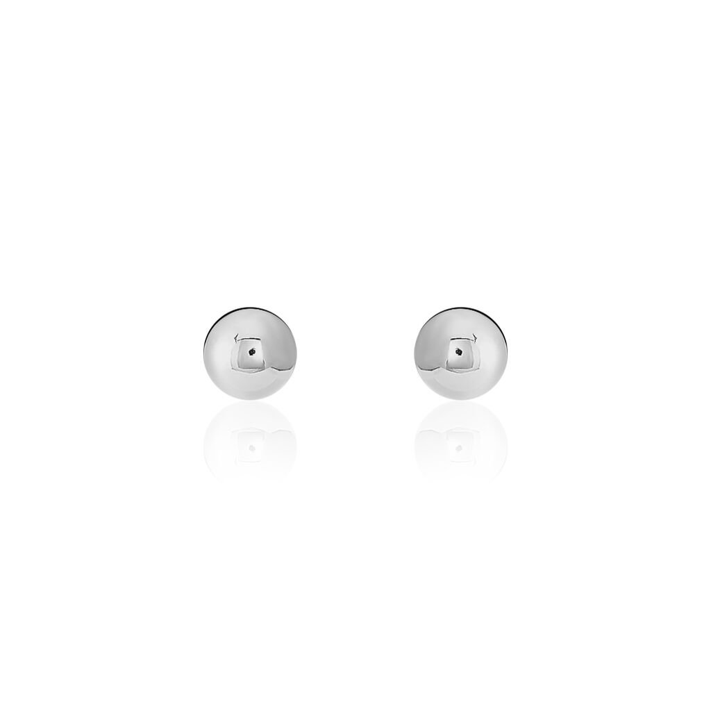 Boucles D'oreilles Puces Fidelia Boule Or Blanc - Clous d'oreilles Femme | Histoire d’Or