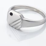 Chevali&egrave;re Kaden Argent Blanc Oxyde De Zirconium Noir - Bagues solitaires Homme | Histoire d&rsquo;Or